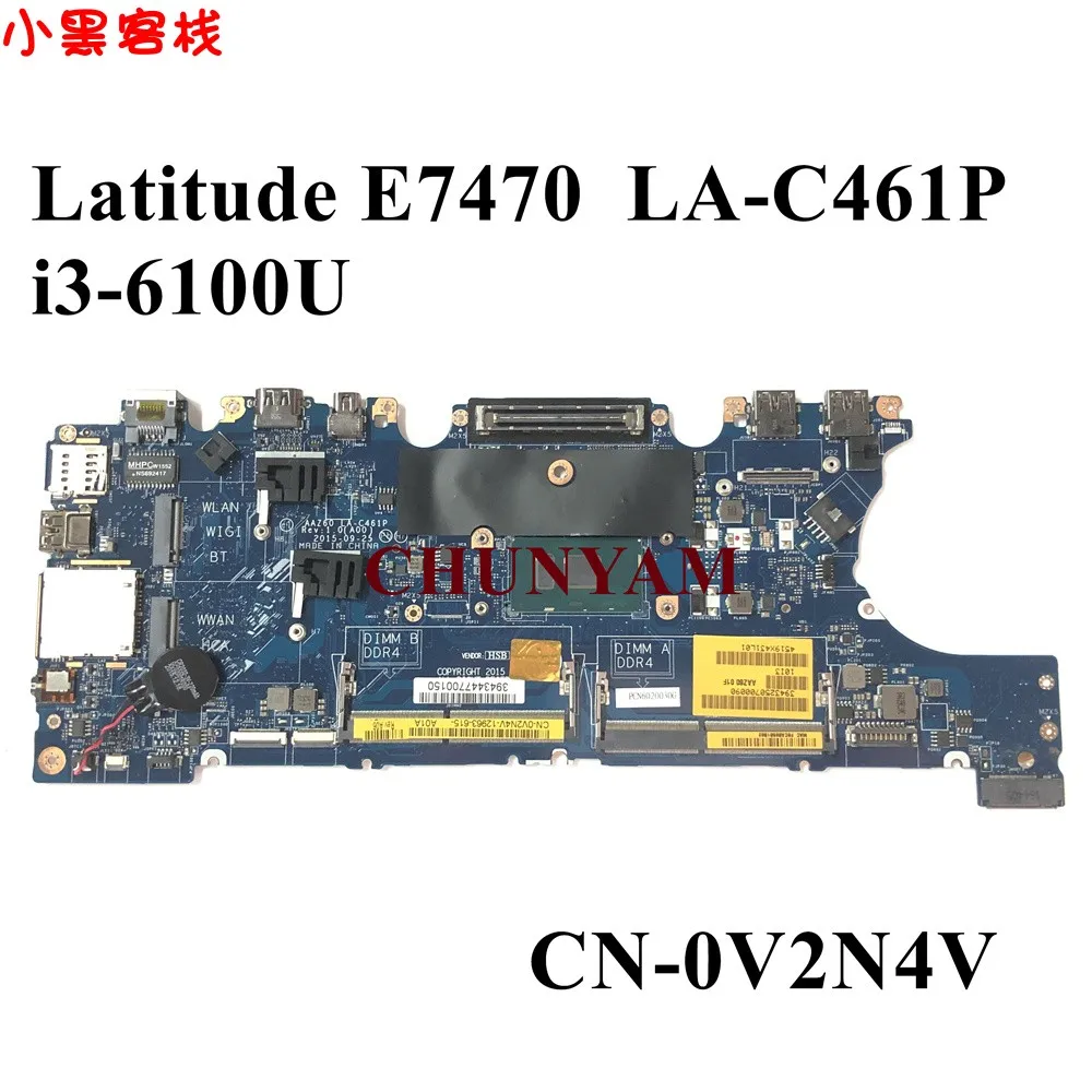 LA-C461P FOR Dell Latitude E7470 7470 Laptop Motherboard AAZ60 I3