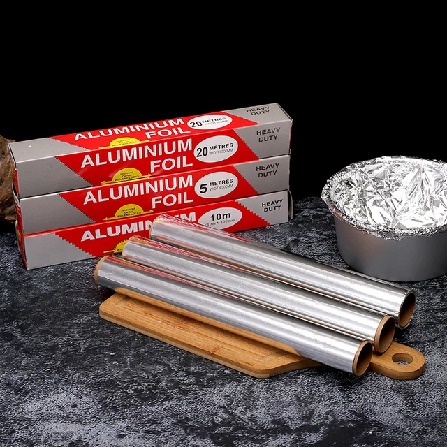 Ox Plastics Aluminum Foil Wrap | Heavy-Duty Commercial Grade for Food Service Industry | Silver Foil for Cooking Roasting Baking BBQ & Parties | 1