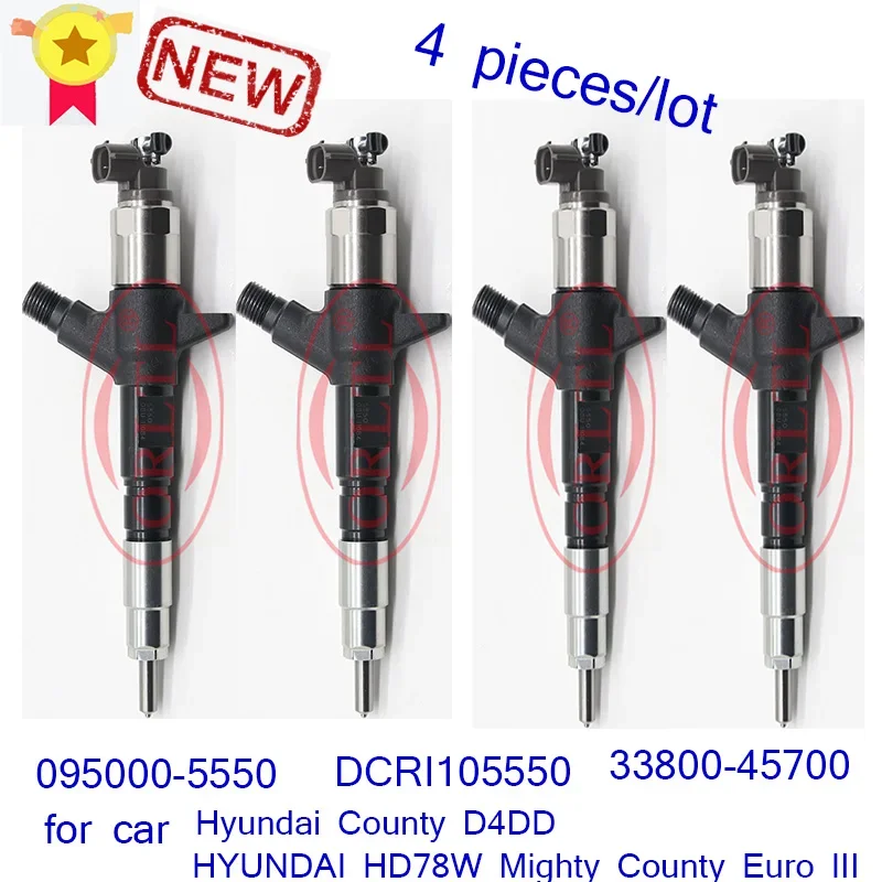 

4 pieces/lot DCRI105550 Common Rail Injector 095000-5550 33800-45700 New 5550For Hyundai County D4DD Mighty County Euro III