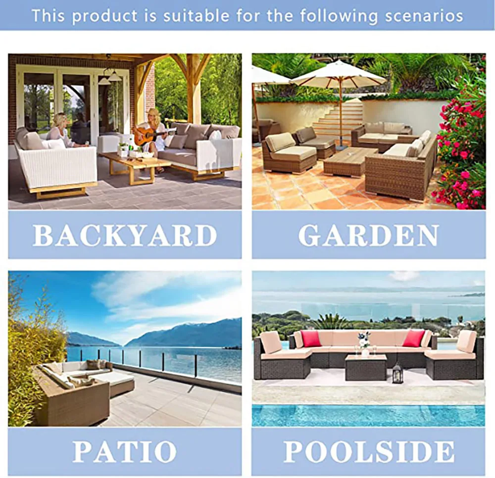 Garden Cushion Cover Replacement Outdoor Waterproof Cushion Cover Sofa Furniture Waterproof Chair Cover External Zipper chair cover patio furniture cover