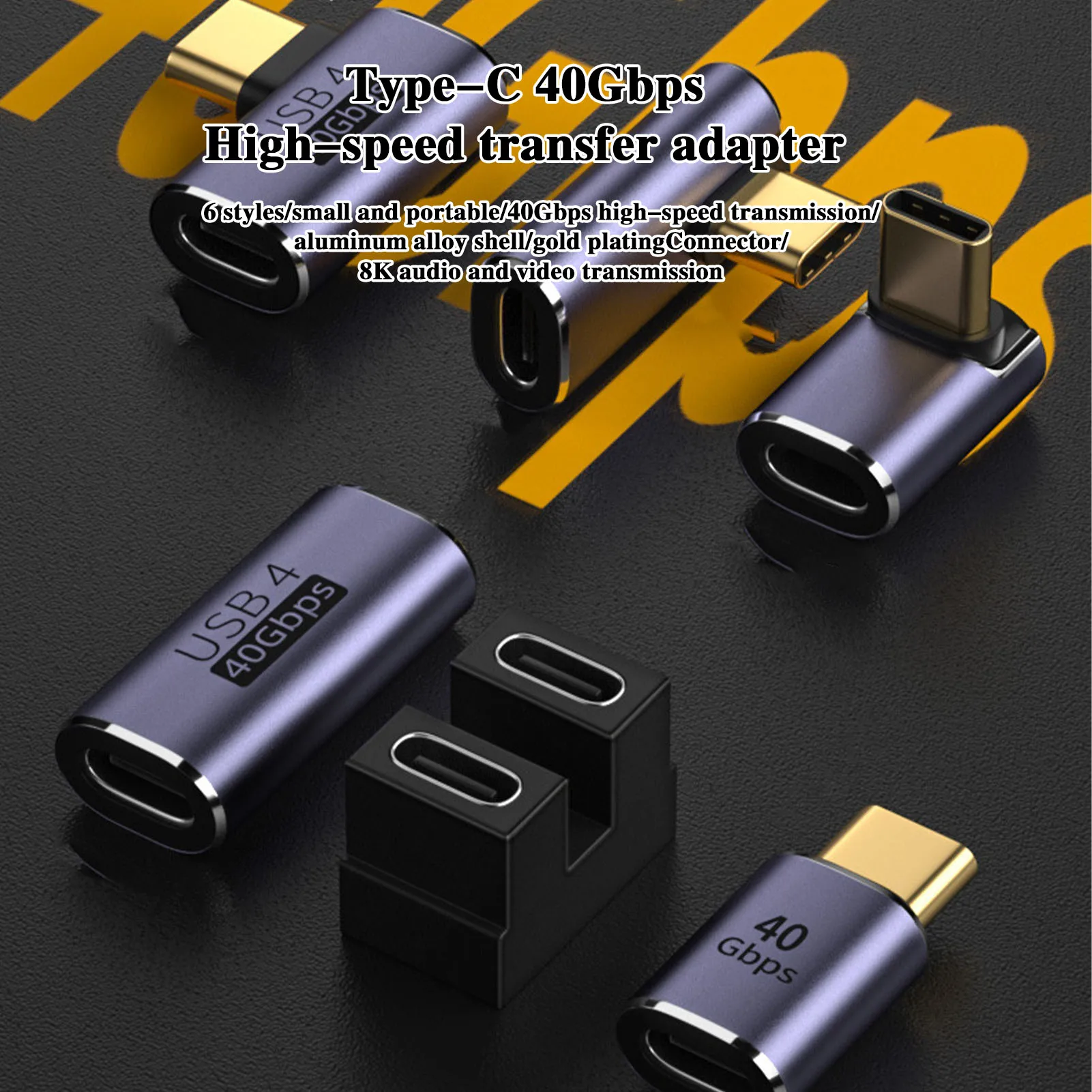 USB Type C Adapter USB 4.0 Male To Female Converter 100W Quick Charging 40Gbps Fast Data Transfer Connector For Thunderbolt 4