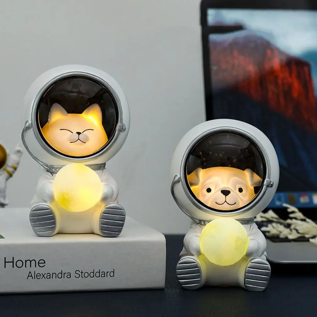 2022 Pet Astronaut Night Light Creative Cute Galaxy Guardian Personality Bedroom Decor Lights Star Lamp Kids Friend Toys Gifts