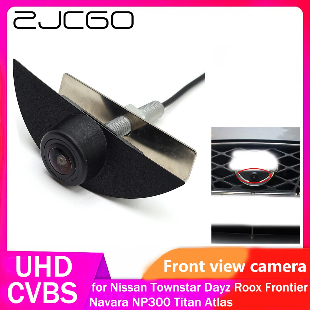 Zjcgo Cvbs Rca 170 ° Car Logo Parking Front View Camera Per Nissan Townstar Dayz Roox Frontier Navara Np300 Titan Atlas