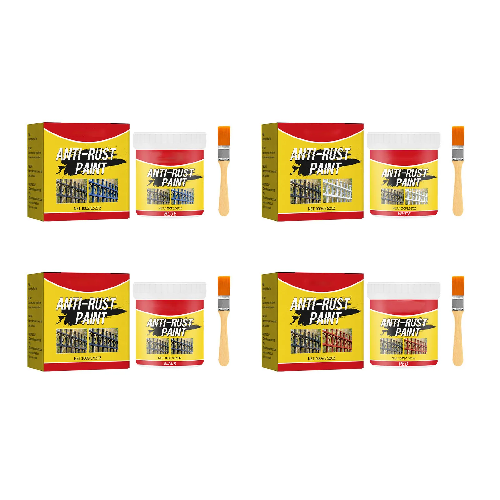 100g Multi-Purpose Metal Rust Remover Water Based Paint Rayhong Anti Rust Primer Car Conversion Agent Metal Renovation