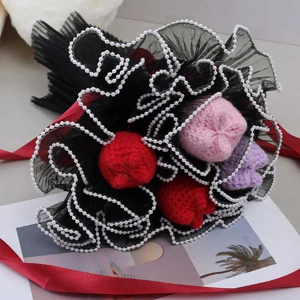 Romantic Pearl Lace Flower Wrapping Cloth Wave Yarn