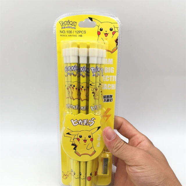 Pokemon Set of 2 Pencils with Eraser - School Supplies - Stationery  Supplies - Pokemon Stationery : : Toys
