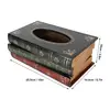 Retro Wood Book Shape Tissue Box Rectangle Napkin Paper Holder Storage Case Tissue Holder Container Home Living Room Decoration 6