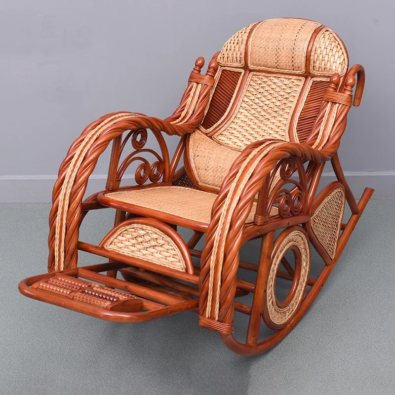 

Роскошное кресло из ротанга с откидывающейся спинкой, для балкона, для сна, одиночное регулируемое кресло с откидывающейся спинкой для ног, водонепроницаемая мебель для украшения