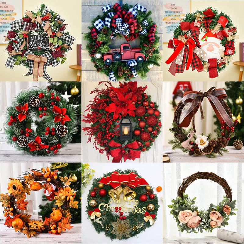 Ghirlanda Di Margherite Artificiali 50 Cm Per Porta O Parete | Decorazione Primaverile Per Esterno E Interno | Finta Ghirlanda Floreale Fatta A Mano