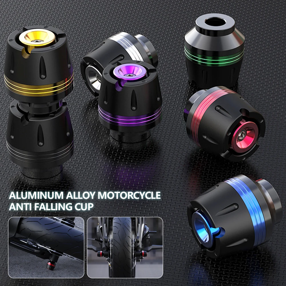 Fork Frame Sliders, Motorcycle Motorbike CNC Aluminum Front Fork Wheel Frame Sliders Motorbike Falling Scooter Moped Wheel Crash Protector (Red
