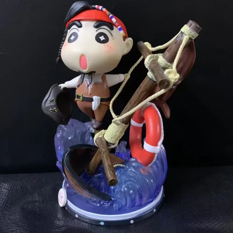 

Anime Crayon Shin-chan Caribbean Pirate Shin-chan Cos Depp Doll Handmade Figurine Model for Children Christmas Birthday Gift