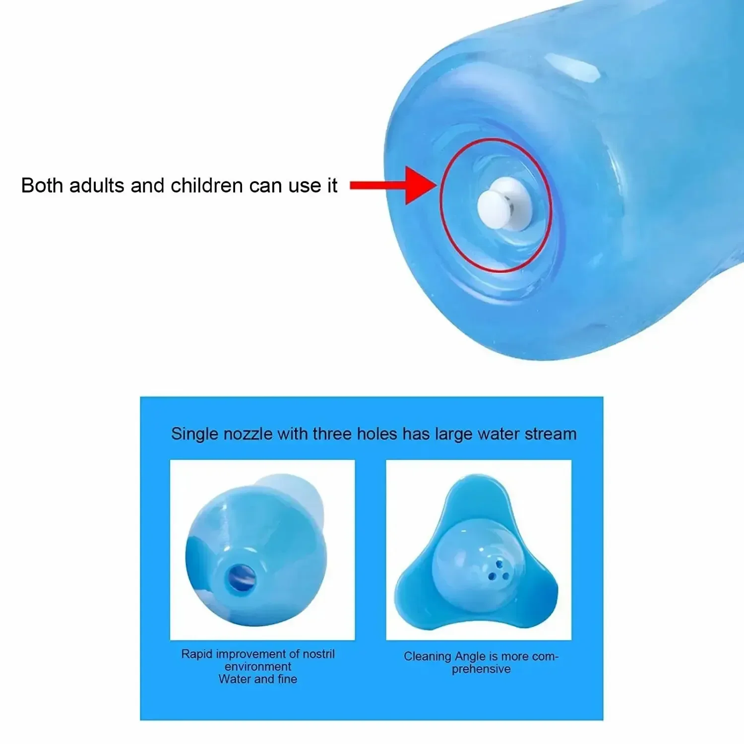 Household Portable Manual Neti Pot Nasal Bottle Saline Nasal Washer Rinse Nose Cleaner Children Adults Baby Care