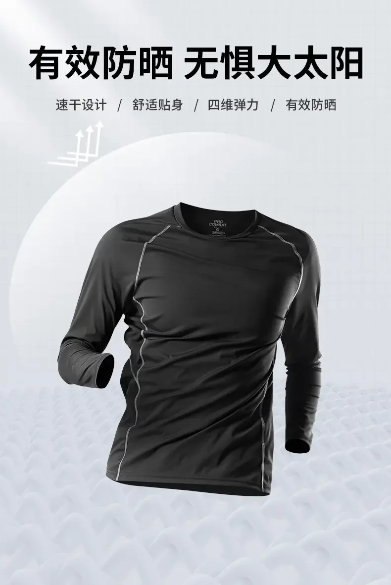 2026 New Men's Long Sleeve Swim Set: UV Protection Rash Guard & Trunks for Surfing, Diving. Complete Sun Safety Swimwear. 3