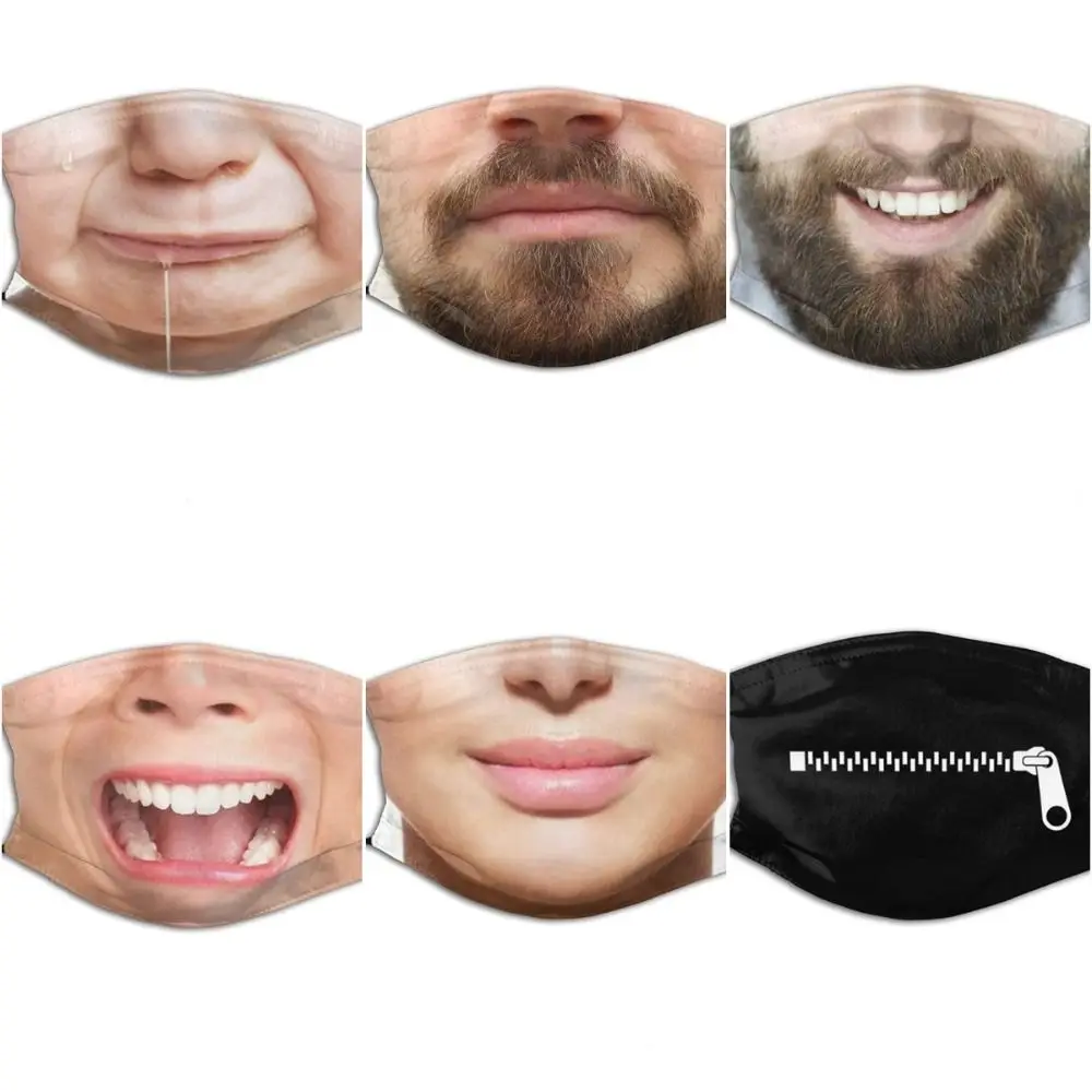 3D Breathable Funny Printed Facial Expression Mask for Creative Cosplay Parties