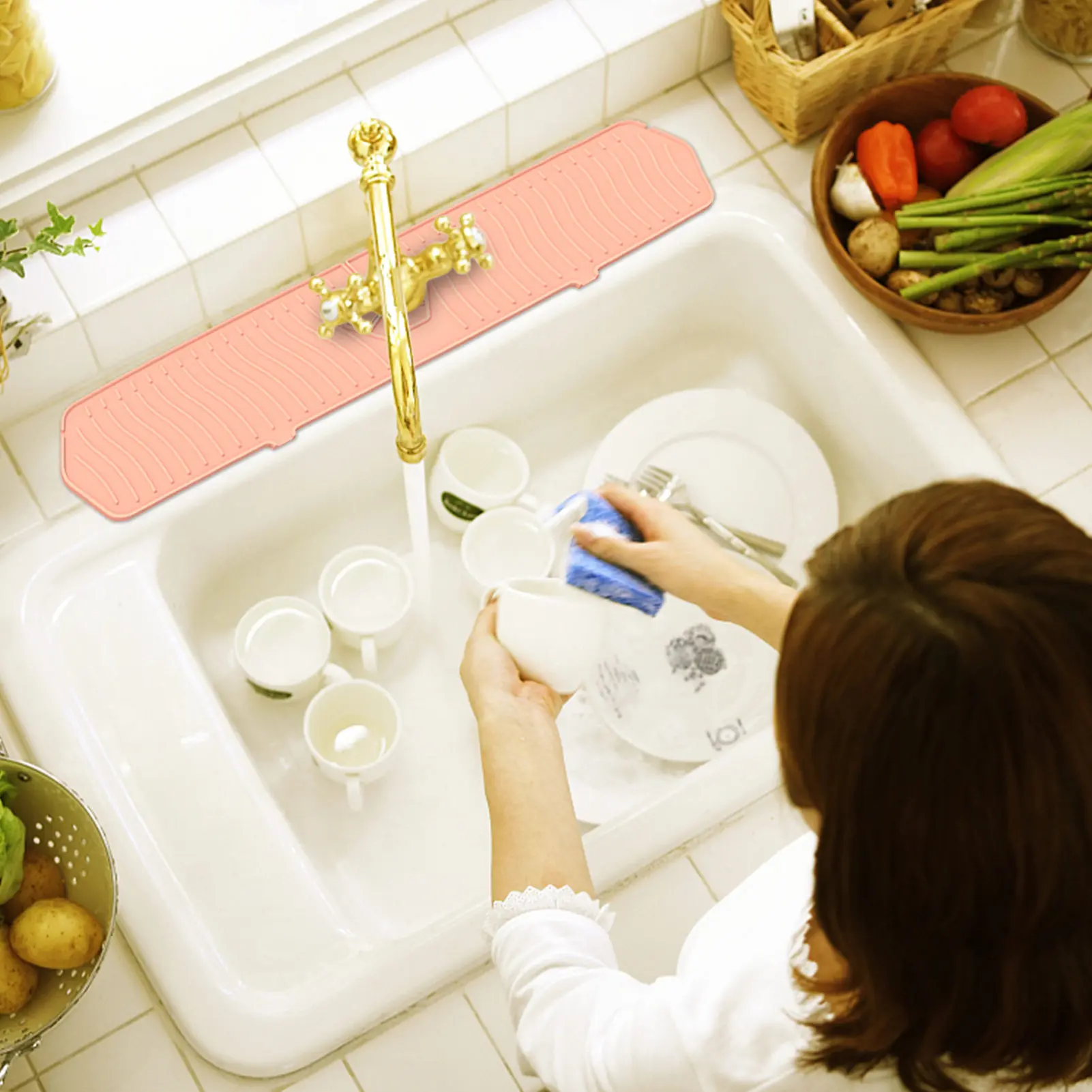 Tapete De Drenaje De Silicona Para Fregadero Alfombrilla De