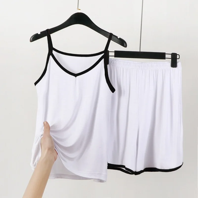 XL-6XL 섹시한 슬링 셔츠 반바지 세트, 플러스 사이즈 얇은 모달, 편안한 잠옷, 잠옷 잠옷, 잠옷, 여성 정장