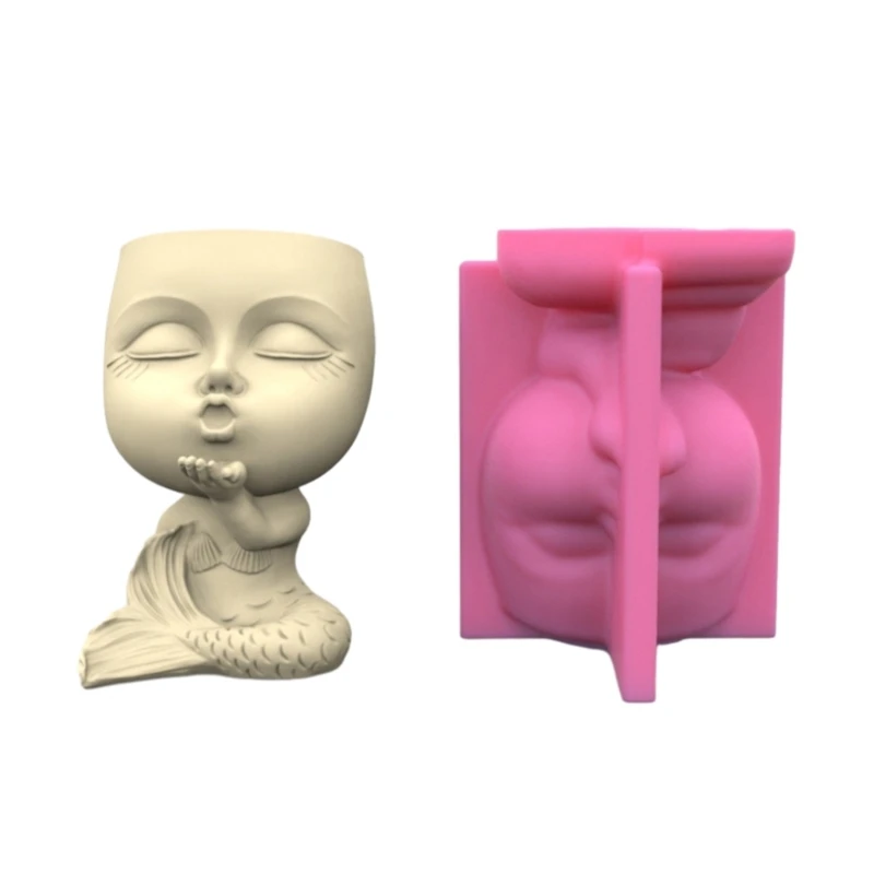 

Mermaids Girl Epoxy Resin Mold Pen Holder Pot Silicone Mold DIY Decoration Tool F19D