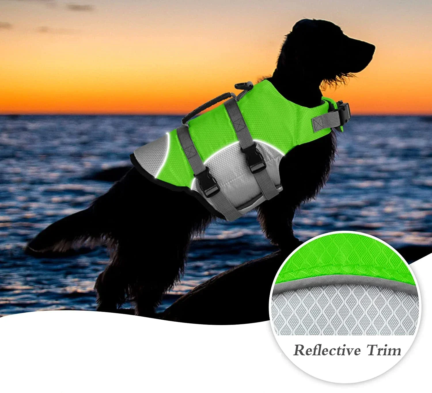 

Reflective Dog Life Jacket Sport Safety Rescue Vest Dog Clothes Adjustable Vests Puppy Float Swimming Suit for All Pet Dogs