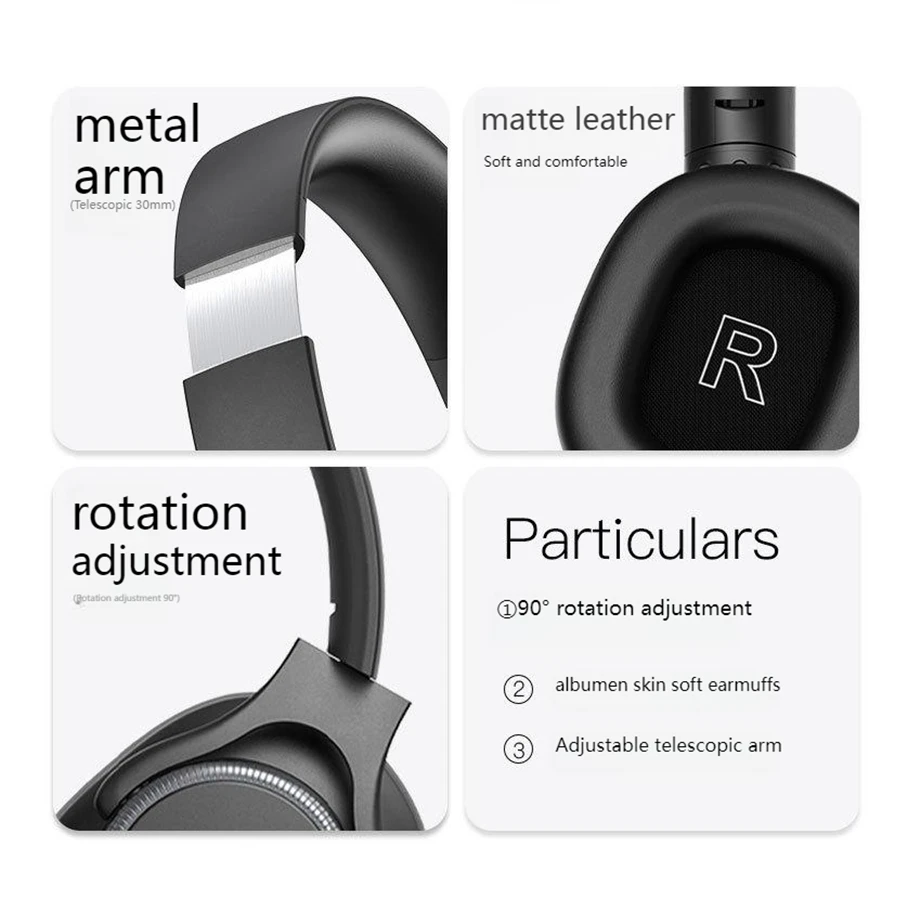 مقبض حجم دوار ANC نشط إلغاء الضوضاء فوق الأذن سماع...