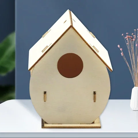 

Bird House Handmade Wooden Box Cage Outdoor Birdhouse Garden Yard Hanging Pet Products Crafts Nest Bird Box Garden Decor