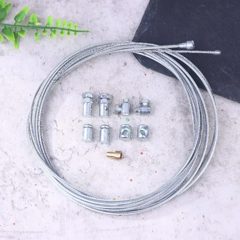 Throttle Clutch Cable Repair Kit 9pcs/set Universal Throttle Clutch Cable Repair Kit Solderless Nipple With Sleeve Nut Set With Cable Lawnmower Rotovator Parts