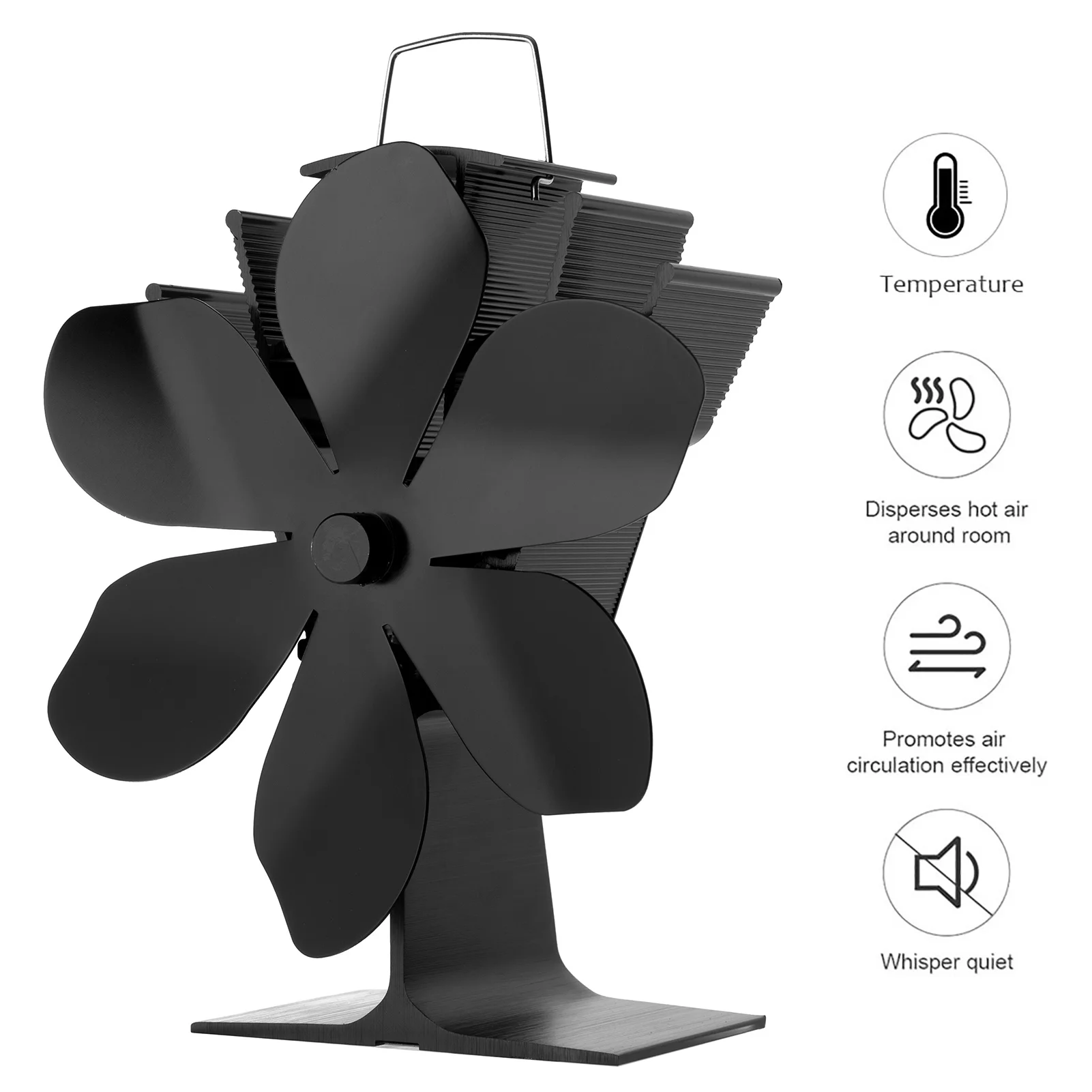 Fireplace Fan For Wood Stove Fan Silent Aluminum Heat Powered Stove High Efficiency Environmentally Friendly Energy Saving