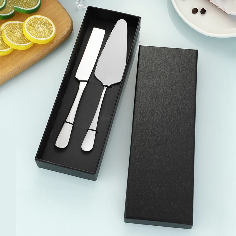 Knife and Server with Thickened Dining Stainless Steel Cutter Pie Spatula Birthday Anniversary Baking Tool Gift of 2