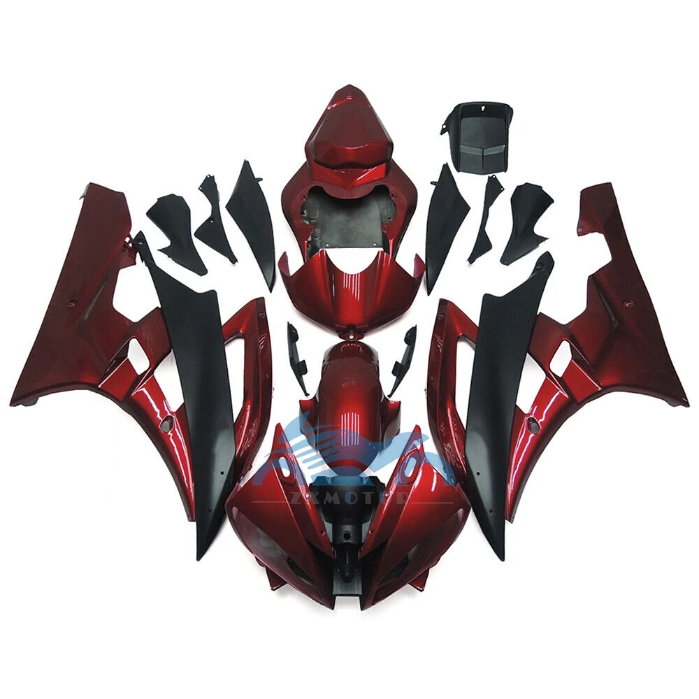 

Glossy Red Black Fairings Kits for YAMAHA YZF R6 2006 2007 ABS Superior Motorcycle Injection fairing yzf r6 06 07