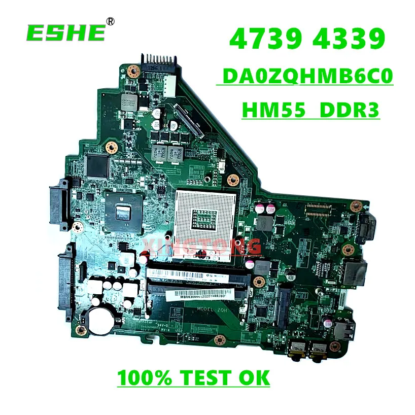 

DA0ZQHMB6C0 Motherboard For ACER aspire 4739 4339 Laptop Motherboard MBRK306001 MBRK301001 HM55 UMA DDR3 100% Tested OK