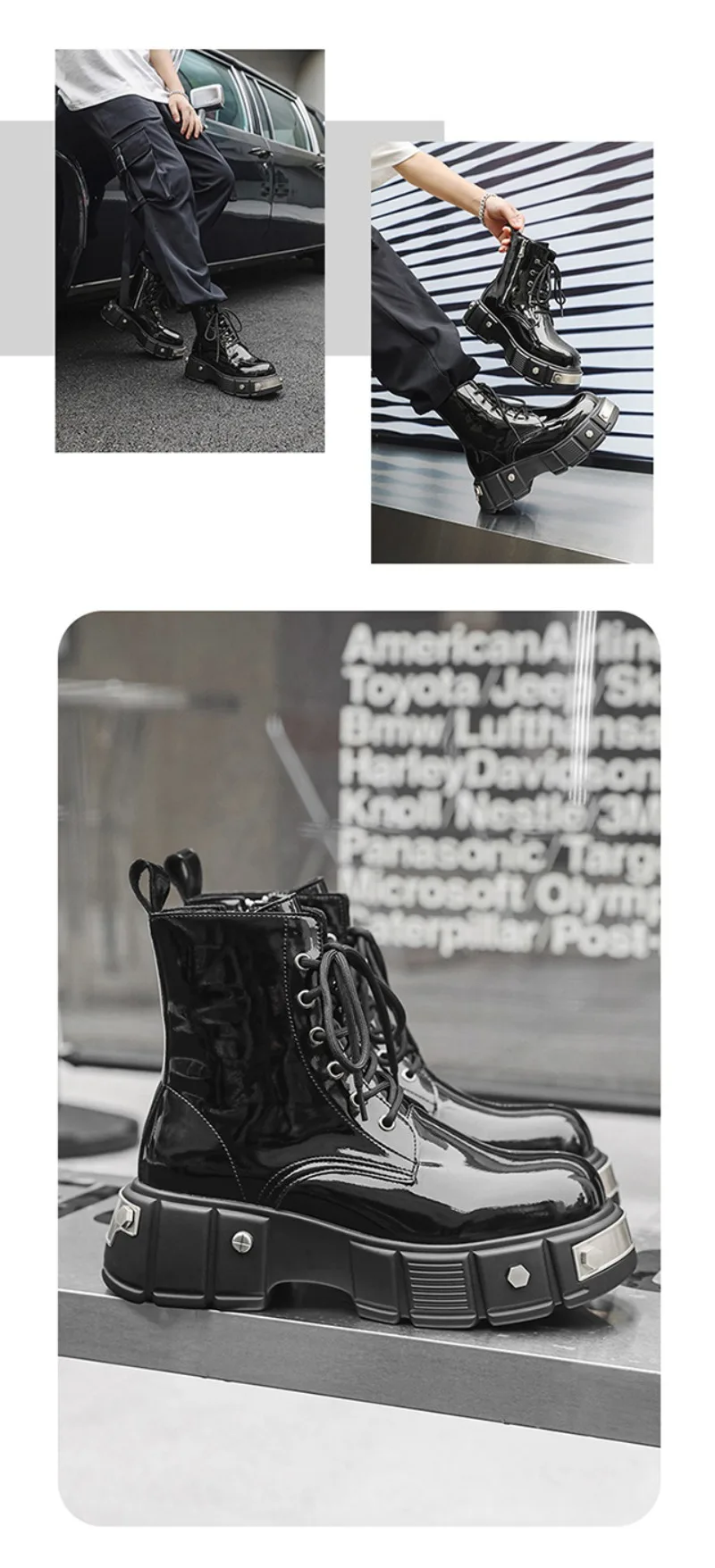 Men's Versatile Casual Rivet Ankle BootsThick Sole Fashion Walking