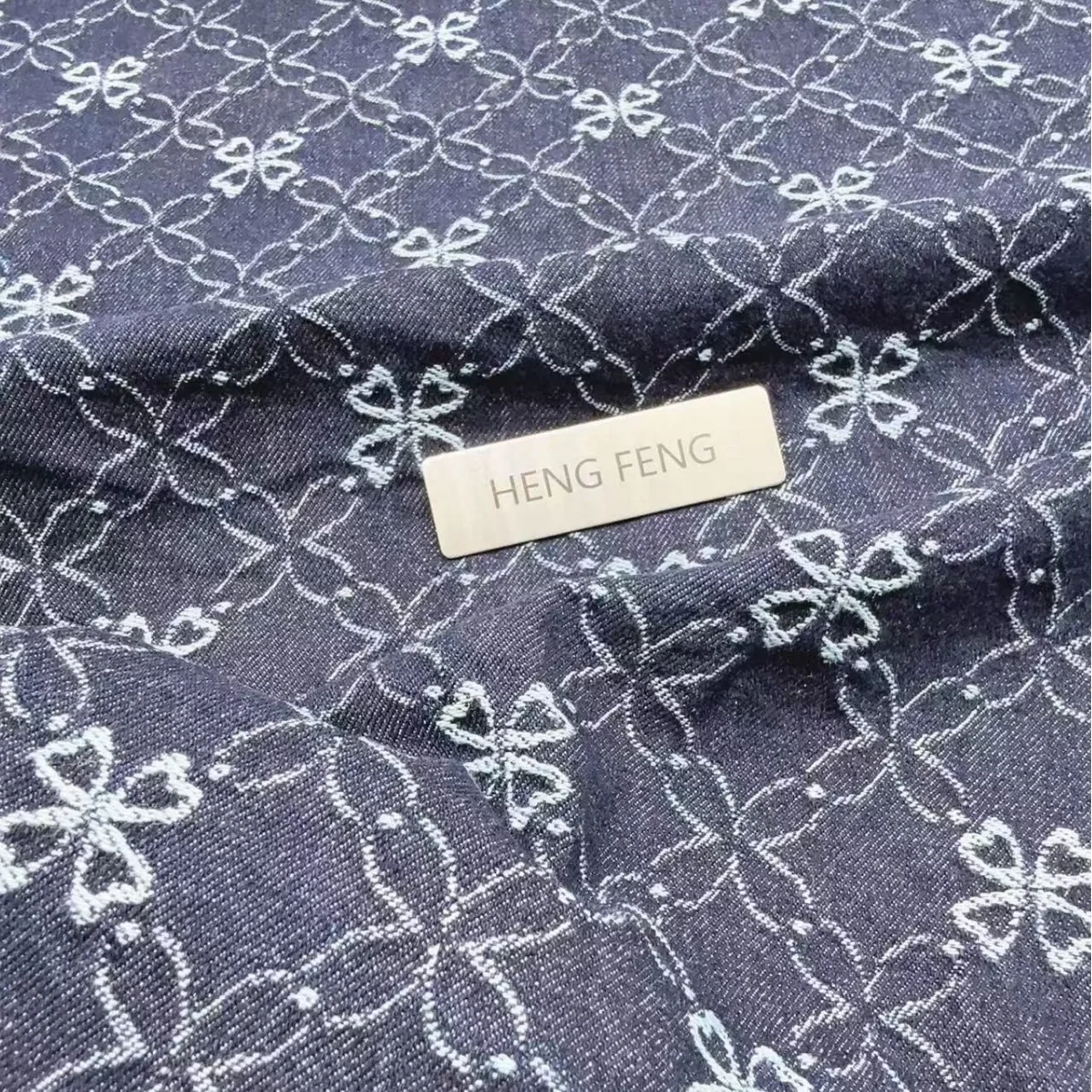 Washed Denim Fabric with Four-leaf Clover Embroidery Korean Style Spring Summer Clothing Outerwear Pants Skirt Bag Shoes Hat