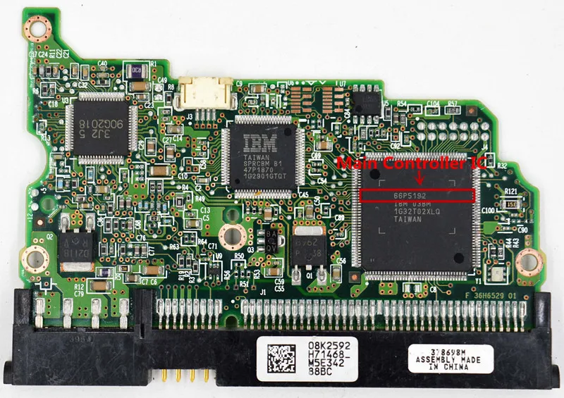

Печатная плата для жесткого диска Hitachi: B 36H6529 01 F 36H6529 01/чип управления Master: 66P5192/наклейки: 08K2592