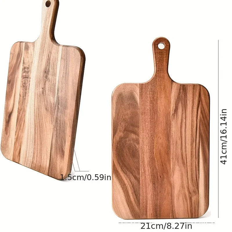 Premium Acacia Wood Cutting Board with Handle - Ultra-Thick, Durable, and Easy-Clean