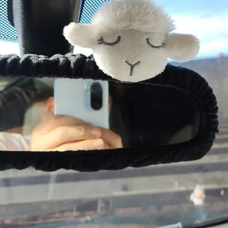 Car Rearview Mirror Cover Cute Bear Auto Rear View Protector Case Lamb/ Bow Tie Car Rearviews Covers For Interior Styling