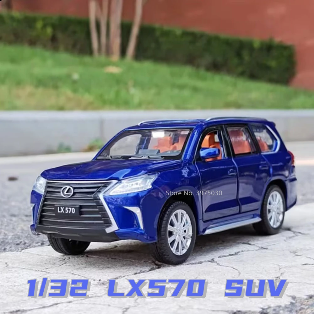 

1/32 LX570 SUV Car Model Alloy Toy Simulation Metal Diecast Off Road Vehicle with Sound Light Decoration Gifts for Boy Christmas