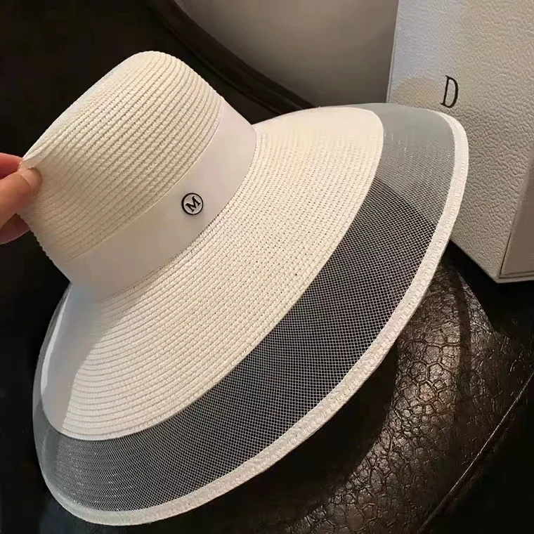 Women's Wide Brim Foldable Straw Sun Hat Uv Protection Beach Cap_voghion.com