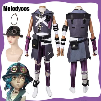 Kids Isha Arcane Cosplay Fantasy Children Costume Arcane Isha Disguise Clothes Hat Belt for Boys Outfits Halloween Carnival Suit
