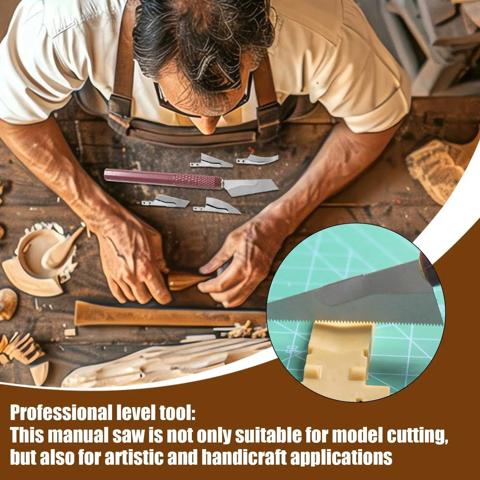 Modeling Craft Hand Saw Kit with Beveled Edges and Curved Edges stainless steel Model Craft Hand Saw Set for Handcrafted 2