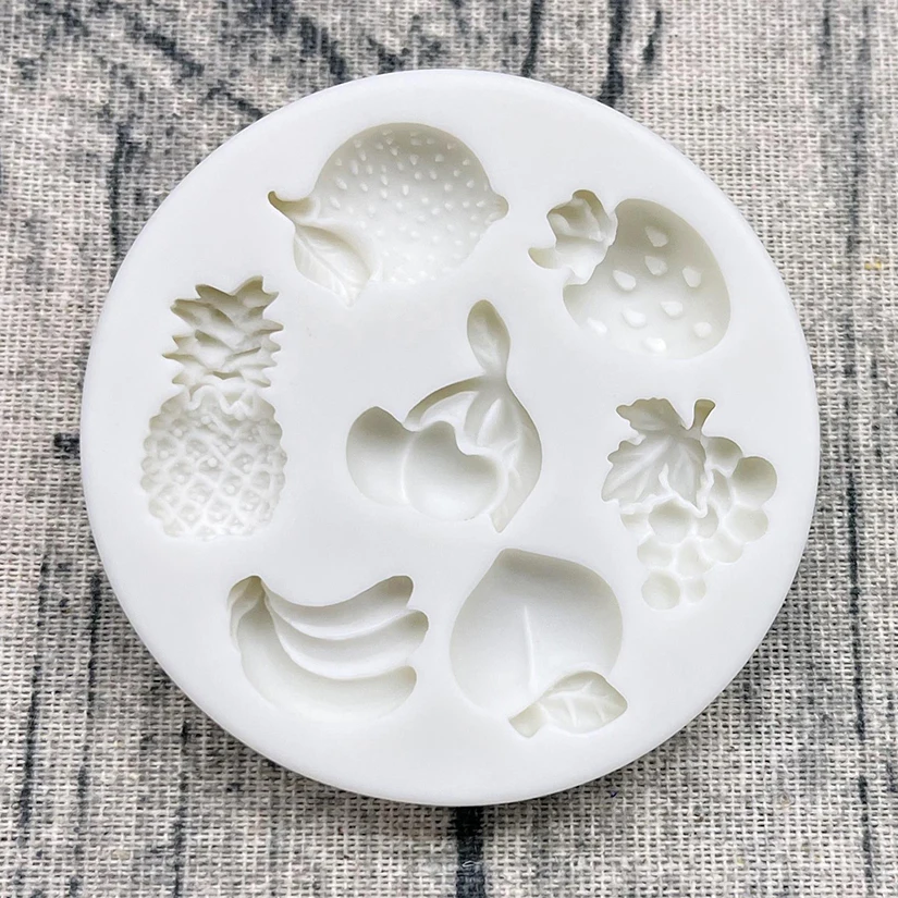 Bananen-Zitronen-Erdbeer-Trauben-Kuchen Silikonform für Zuckerguss, Harzwerkzeuge, Schokoladen-Cupcake-Backform, Fondant-Kuchendekorationswerkzeuge – Detail 3