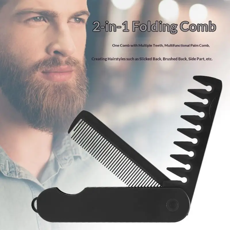 2 Pezzi Pettine Texturizzante Pieghevole a Denti Larghi per Capelli Voluminosi, Strumento Multifunzionale per lo Styling Uomo Donna - immagine 4