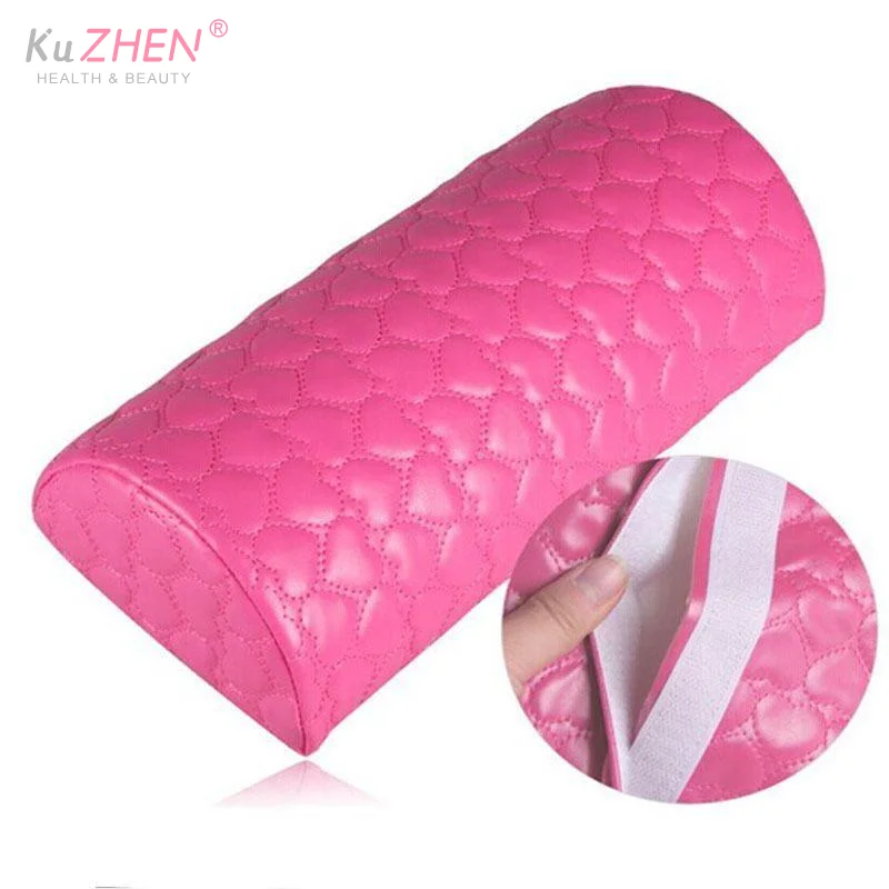 1Pc 가죽 + 스폰지 매니큐어 손 베개 쿠션과 베개 스퀘어 하트 가죽 손 베개 네일 살롱 네일 도구