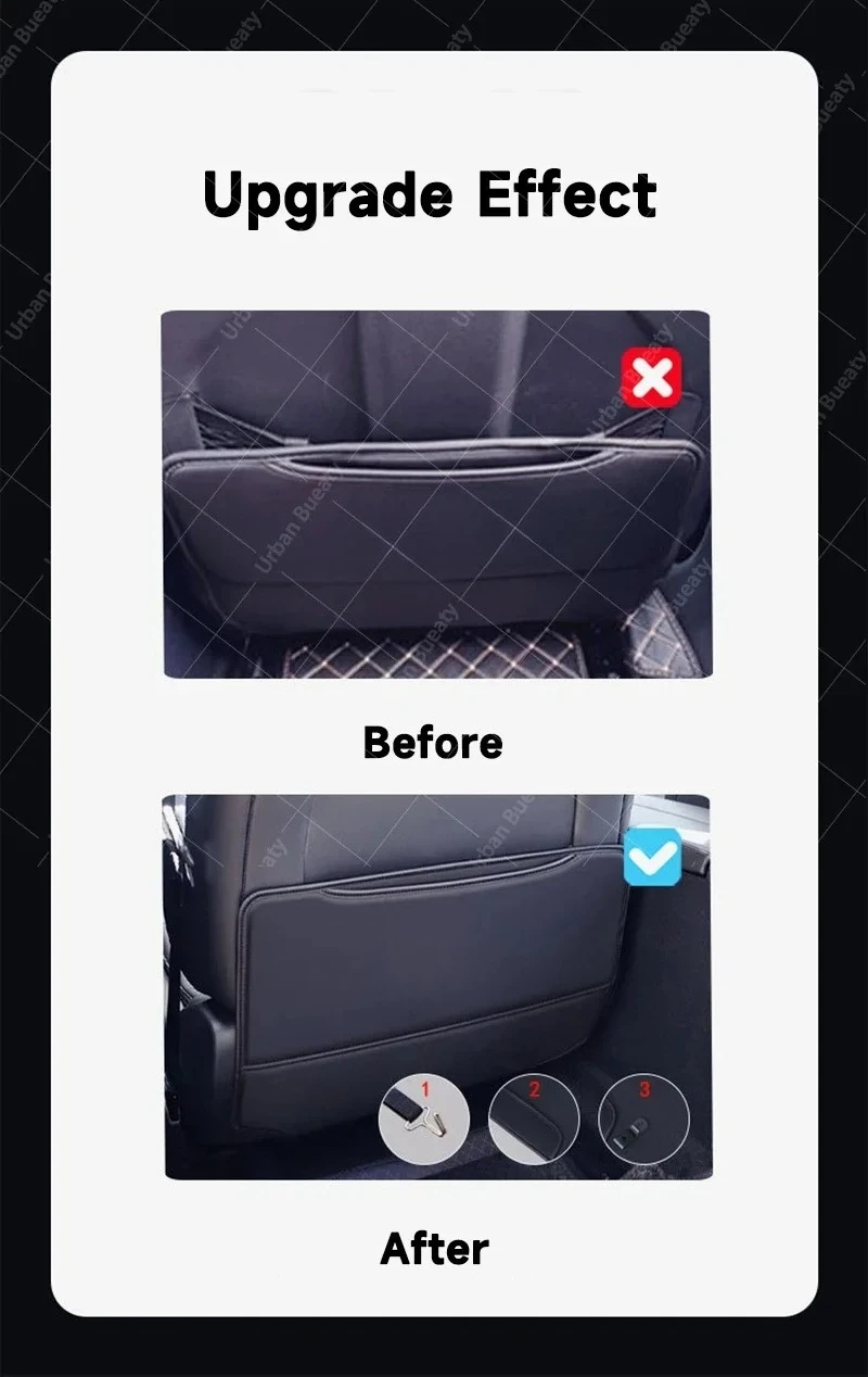2 Stück Auto-Schmutzschutzmatte für die Rückenlehne, Anti-Kick-Pad, Autozubehör für Opel, Mercedes-Benz, Cupra, Smart, SEAT, Skoda – Detail 7
