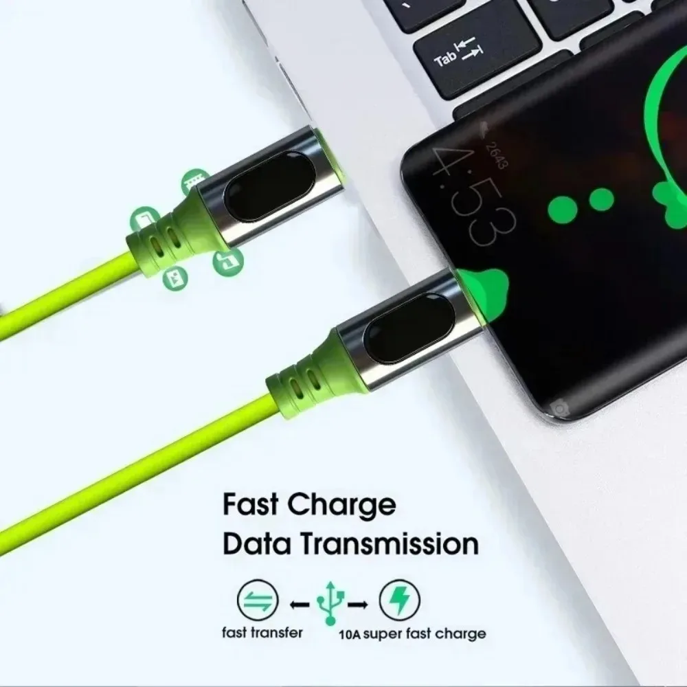 PD 240W USB A to C 케이블 전력 표시 기능이 있는 고속 충전기 아이폰 17 16 15 삼성 안드로이드 듀얼 타입-C 전송 코드