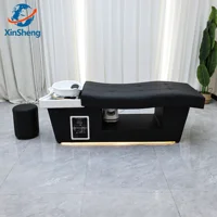 Lit de lavage capillaire SPA avec vapeur et fumigation, éclairage LED intégré, pour salon de coiffure et barbier 3