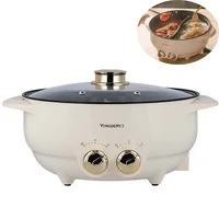 2000W Large Capacity Electric Hot Pot Mandarin Duck Pot Multifunction Electric Cook Pot Home Non Stick Electricity Saute Pot 6L 1