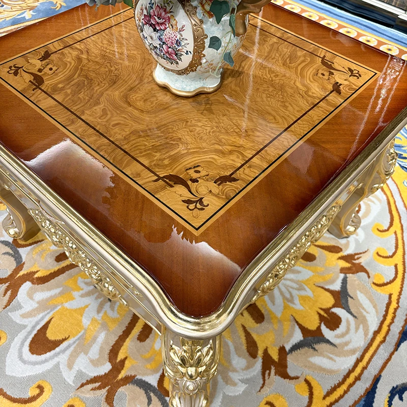 French Small Coffee Table European Solid Wood Small Coffee Table Palace Luxury Living Room With Drawer