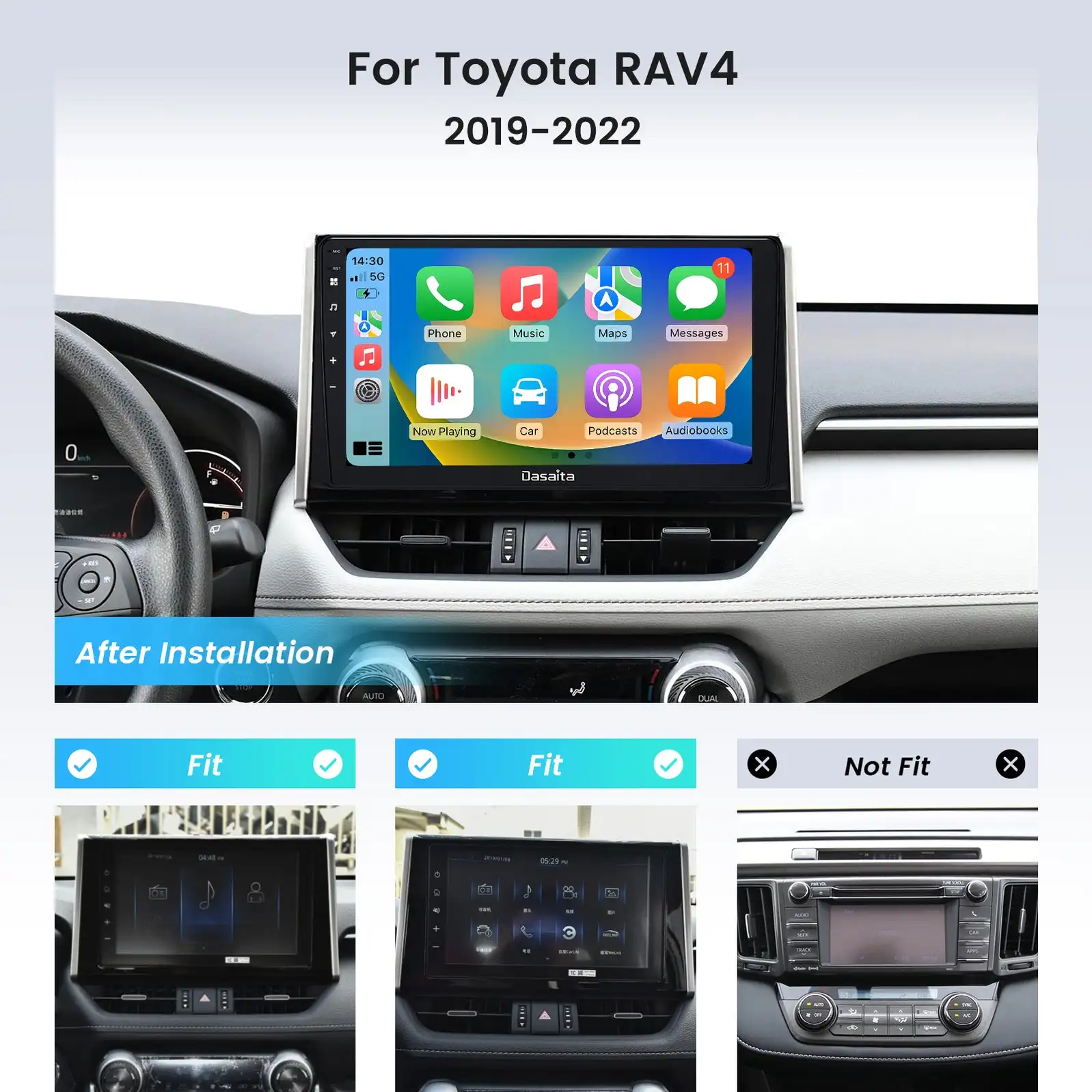 

Dasaita Android 12 Car Stereo for Toyota RAV4 2019 2020 2021 2022 Carplay Android Auto Radio Qualcomm 665 10.2" QLED 8G+256G