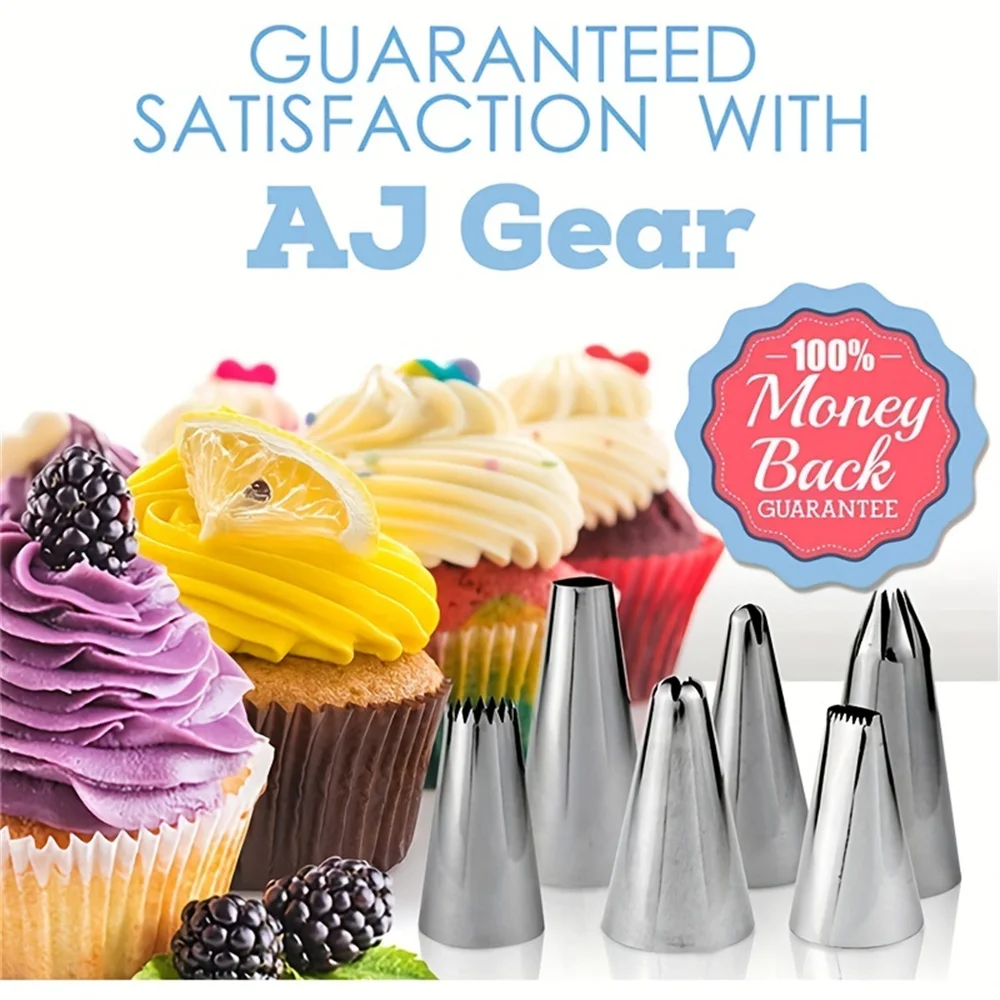 Cake Tools Cake Decorating Kit 207pcs Cake Decorating Tool Kit Including Cake Turnable Cale Lever Pipping Tips/ Bags Icing Spatulas Kitchen Accessories