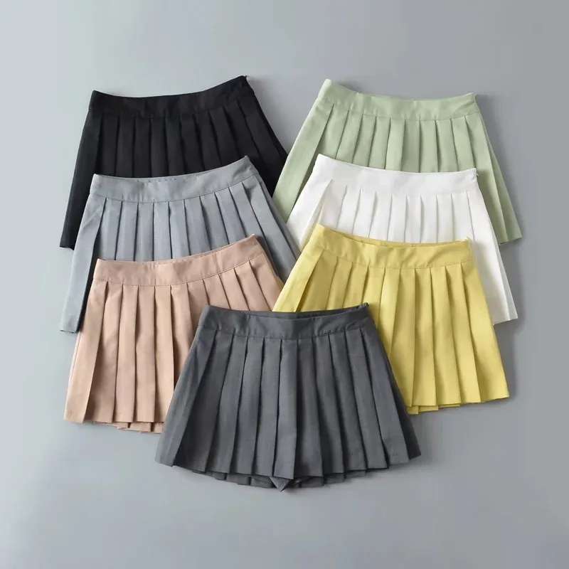 

Summer mini Skirt Women Sexy Pleated skirts for women Vintage high waist Skirt Korean fashion White Black y2k skirt 2023
