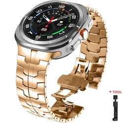 Luxury Titanium Metal Band for Men - Premium Bracelet Strap for Smartwatches (Rose Gold - Tool)
